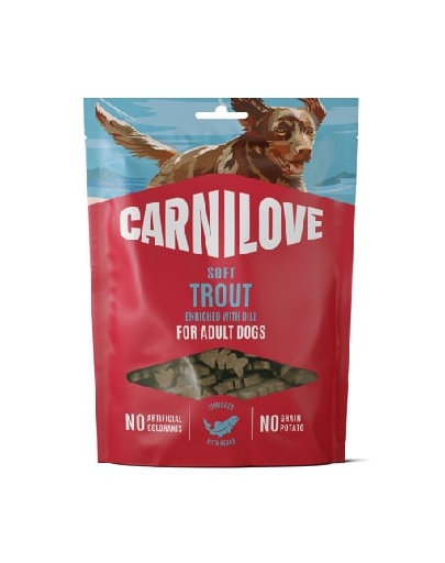 CARNILOVE Dog Soft Snack Trout 200g miękkie przysmaki z pstrągiem dla dorosłych psów
